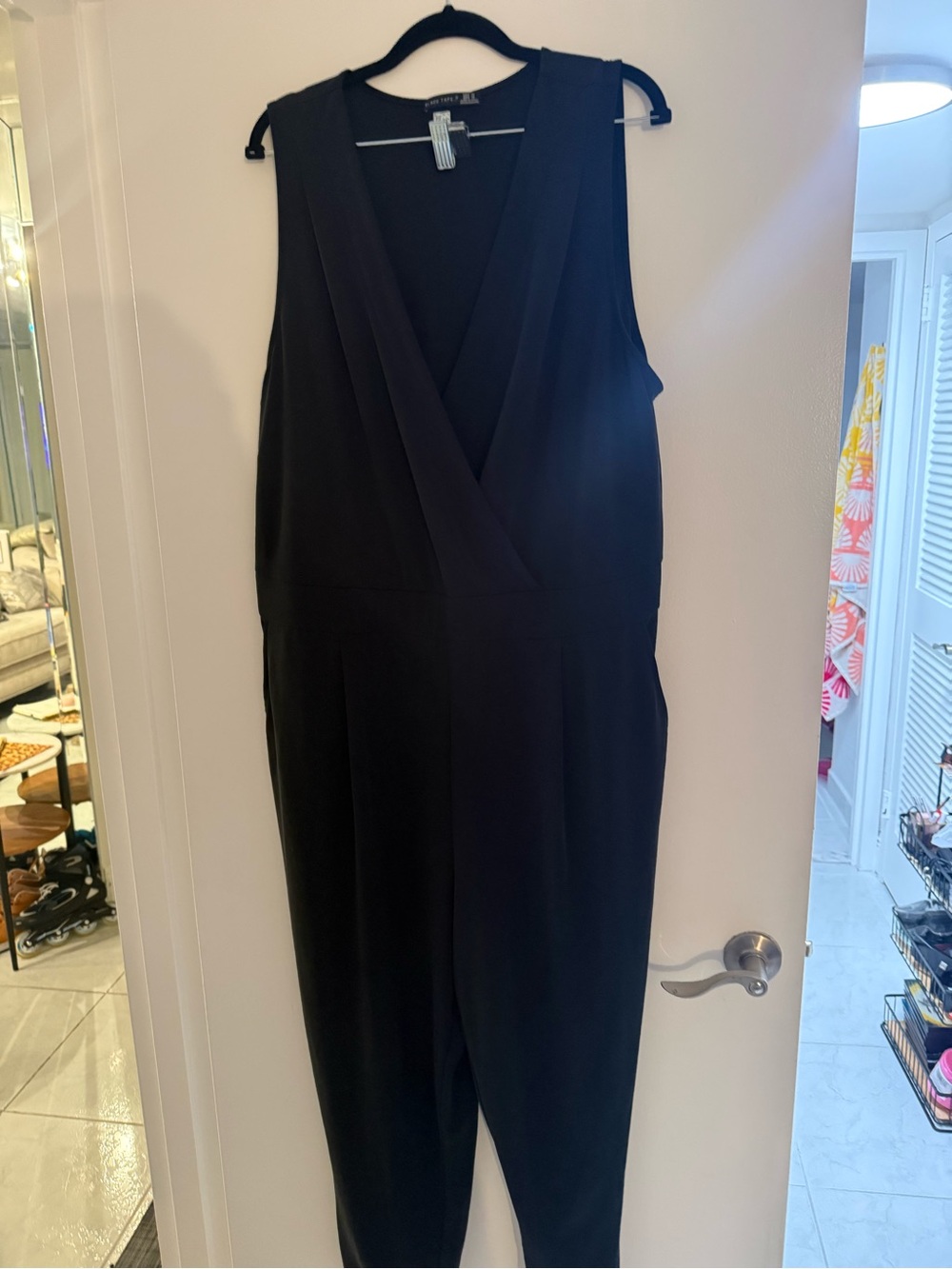 Classic Black Sleeveless V-Neck Jumpsuit 1X